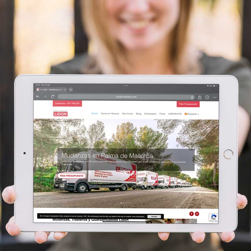 Portfolio-Web-Lidon-02 mudanzas mallorca, moving company mallorca, mudanzas palma de mallorca, web design mallorca, moving services website, storage company mallorca, wordpress website development, mudanzas lidon, ecommerce and web development mallorca, relocation services mallorca