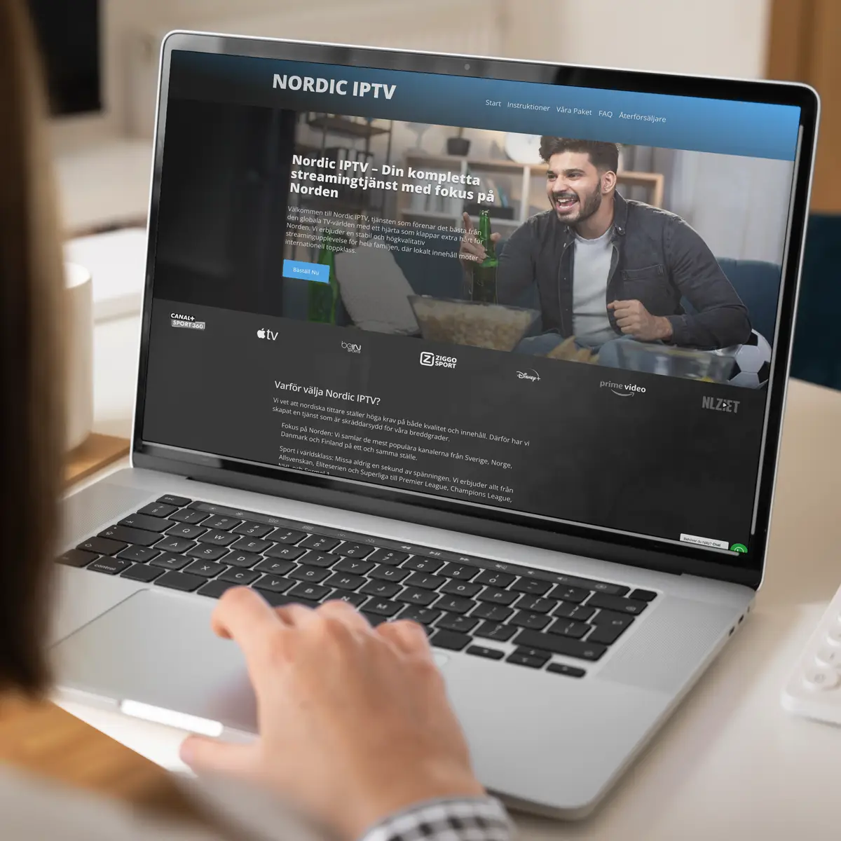Página web del servicio nórdico de streaming de IPTV